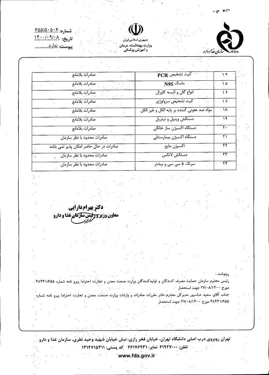 صادرات تجهیزات پزشکی