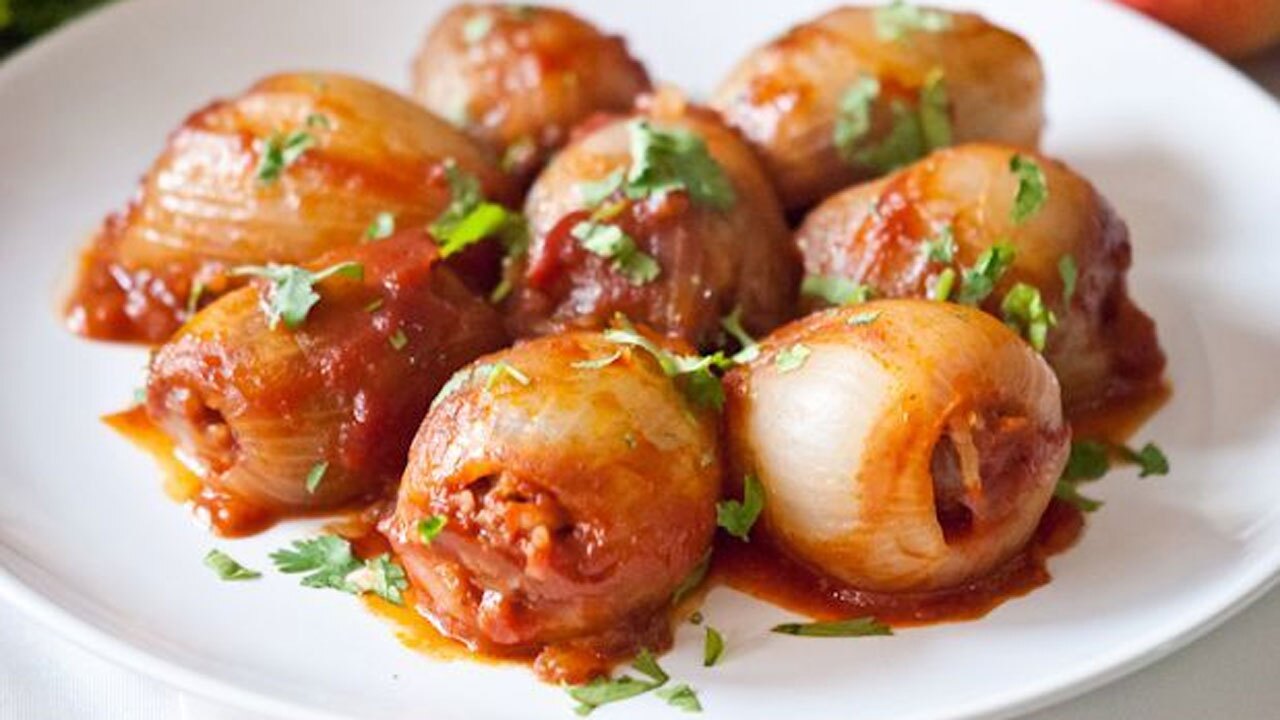طرز تهیه دلمه پیاز + فیلم