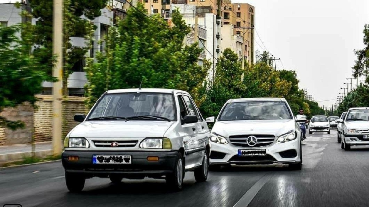 کل کل پراید با بنز + فیلم