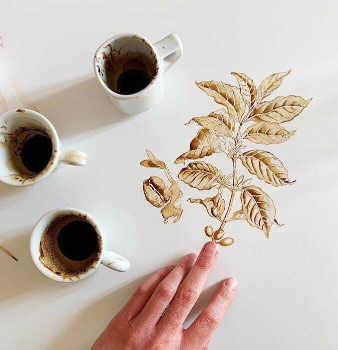 خلق آثار هنری با قهوه+ تصاویر