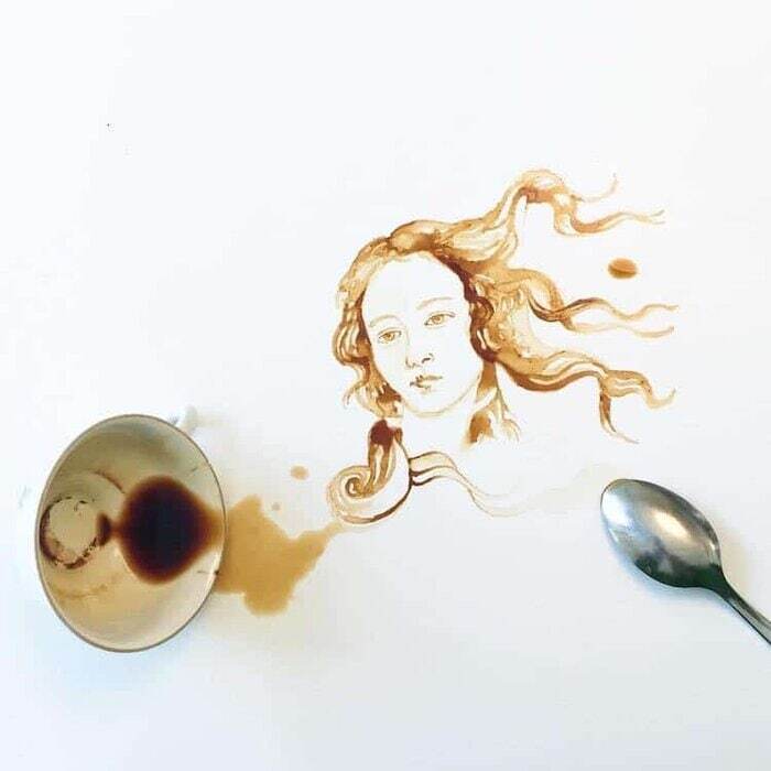 خلق آثار هنری با قهوه+ تصاویر