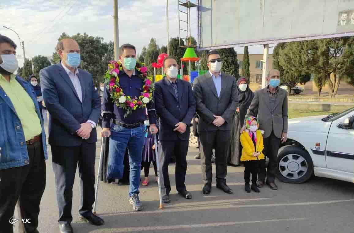مراسم استقبال از مهدی یزدانپناه، سوارکار معلول زرندی 
