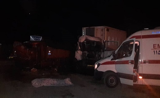 برخورد مرگبار دو خودروی سنگین برخورد مرگبار دو خودروی سنگین