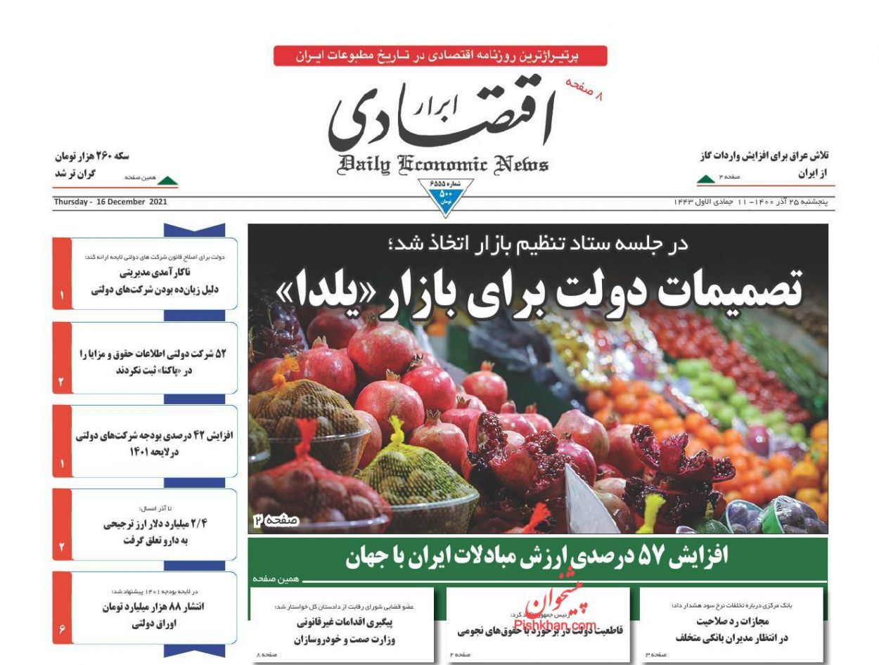 تصمیمات دولت برای بازار یلدا/ پایان سوداگری با نظام قیمت&zwnj;گذاری/ حمله ملاکان به روستاها