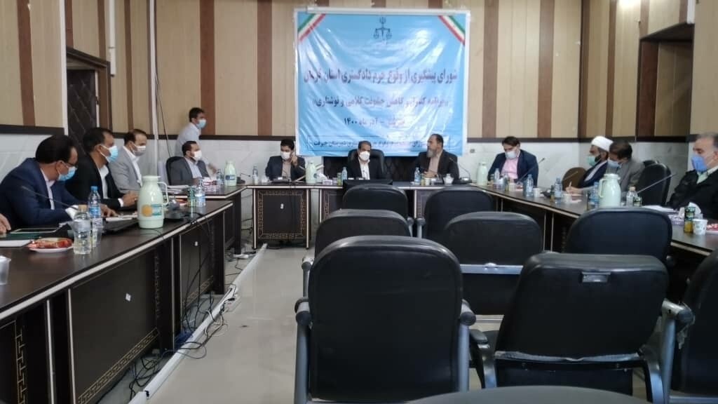  در جلسه شورای پیشگیری از وقوع جرم دادگستری شهرستان جیرفت