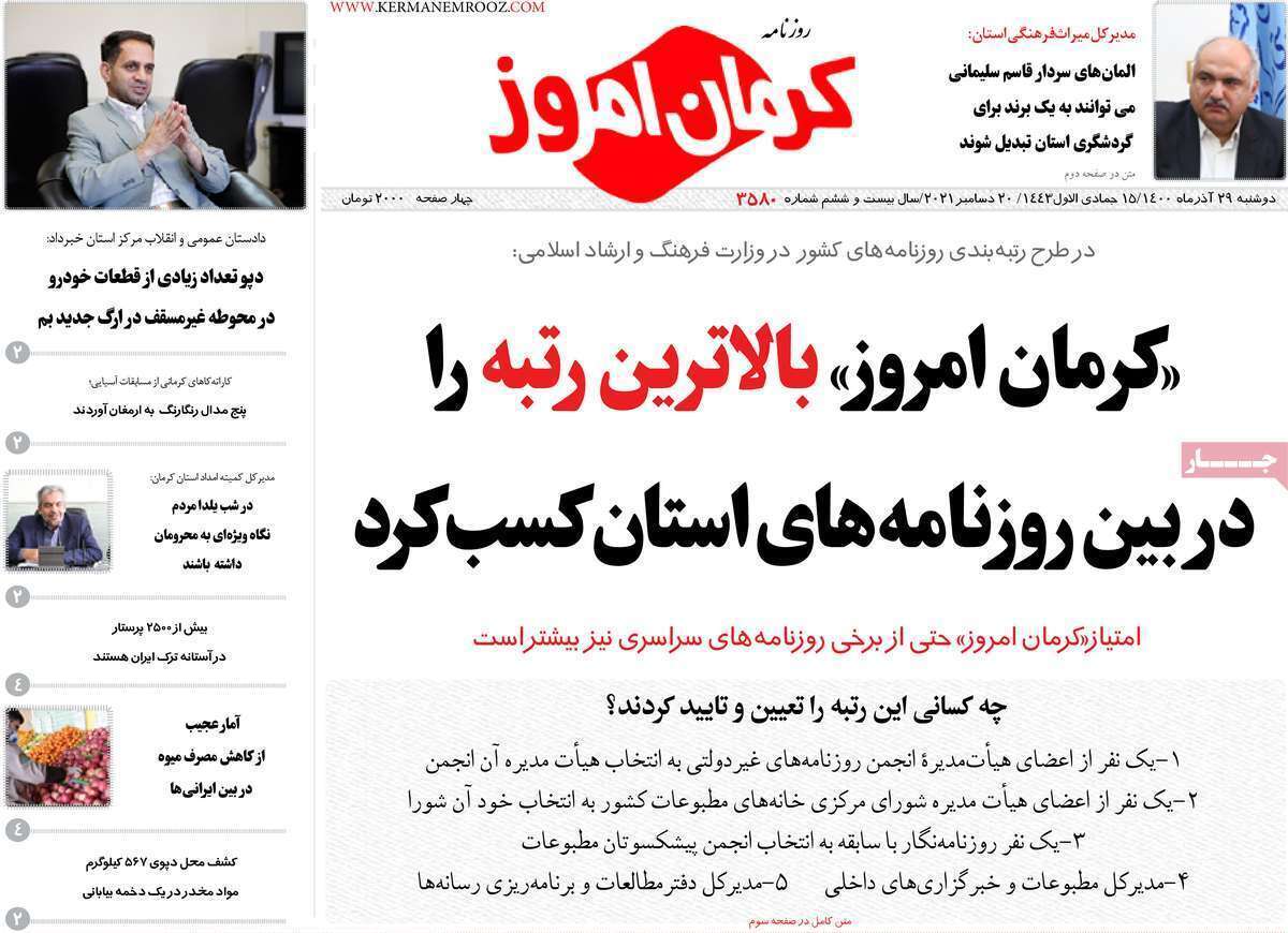 روزنامه کرمان امروز 