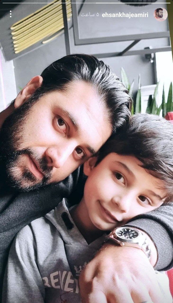 عکس جدید احسان خواجه امیری در کنار پسرش