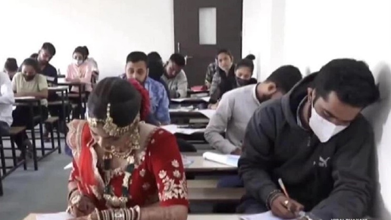 حضور عروس در جلسه امتحان دانشگاه + فیلم
