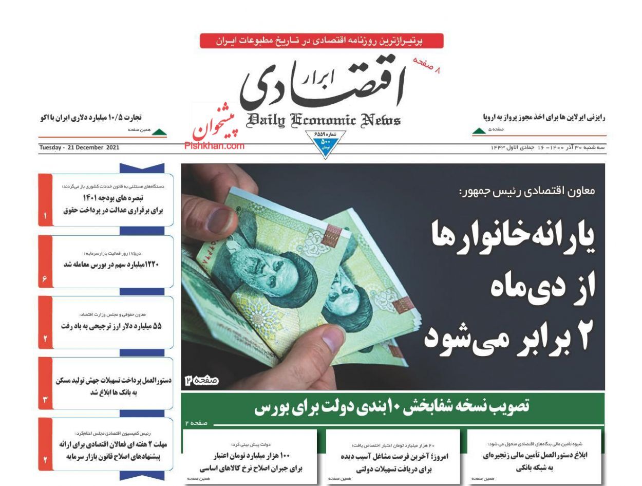 آزمون بورسی وزارت اقتصاد/ نامعادله افزایش حقوق و گرانی کمرشکن/ یارانه دو برابر شد