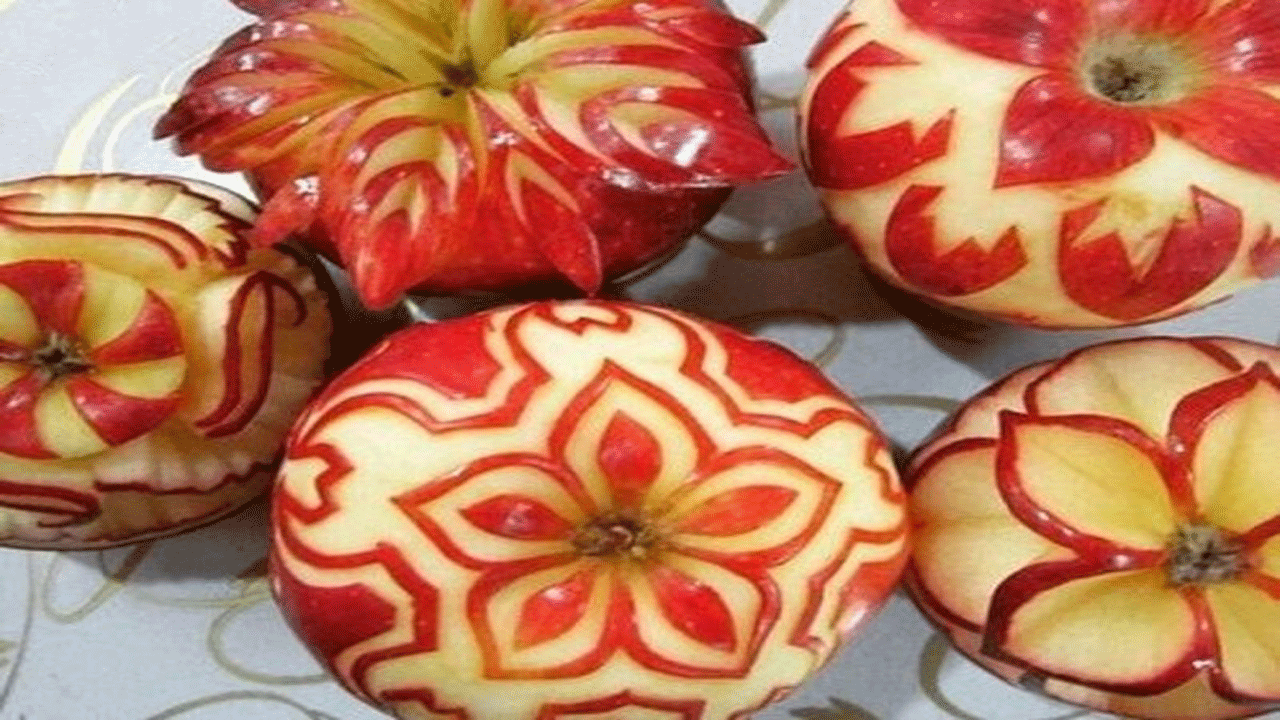 آموزش حکاکی روی سیب + فیلم