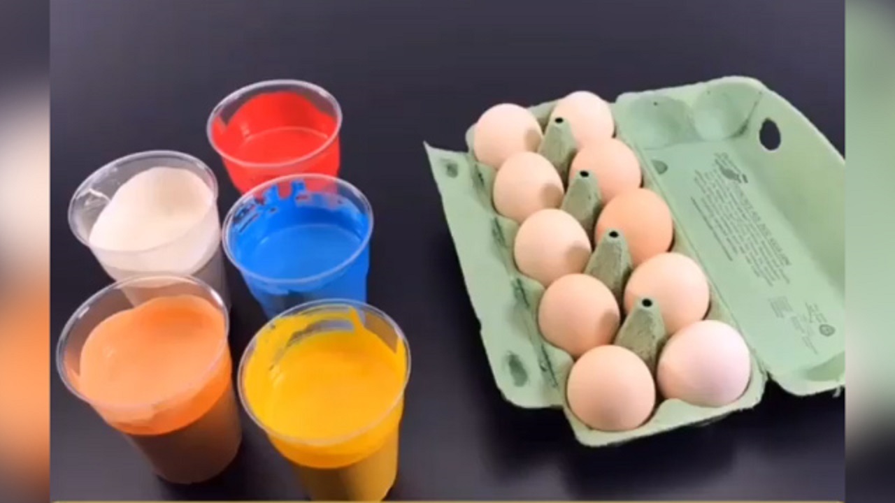 خلق اثر هنری با شانه تخم مرغ و رنگ + فیلم
