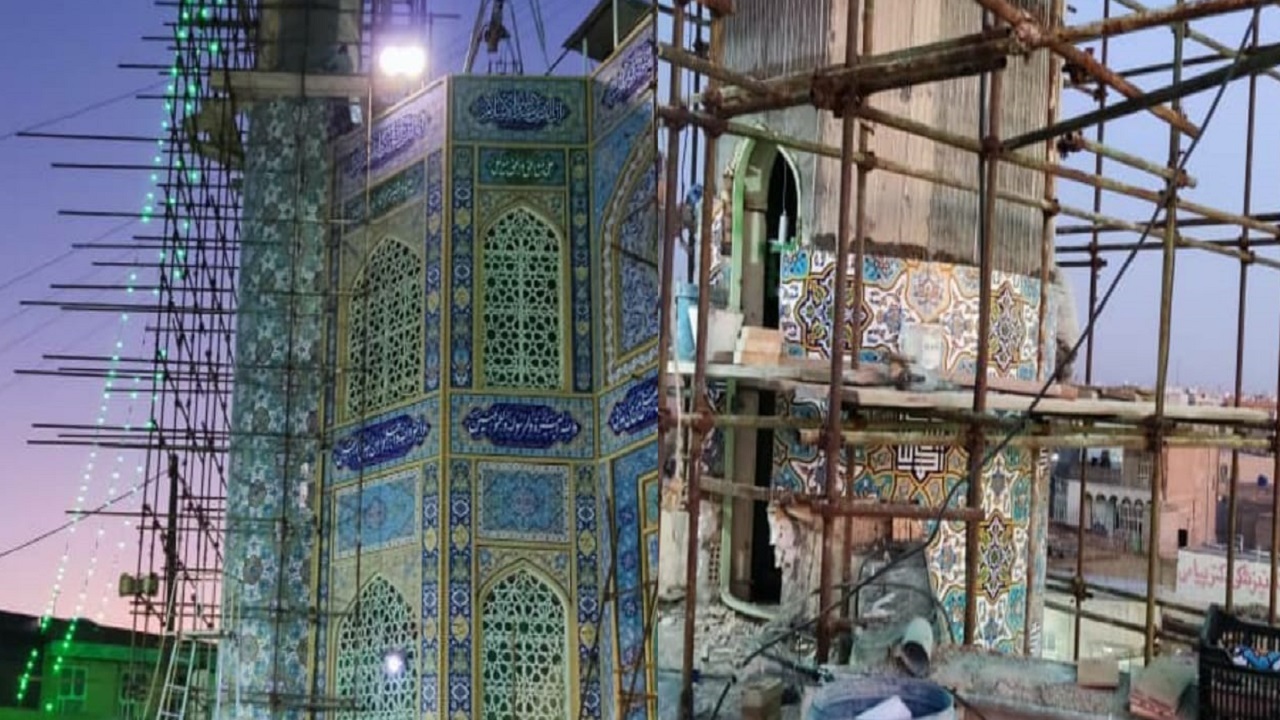 گلدسته‌های حرم مطهر سبزقبا (ع) دزفول تکمیل می‌شود