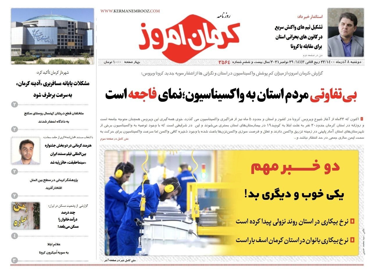 روزنامه کرمان امروز 