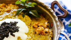 طرز تهیه املت قارچ و اسفناج + فیلم