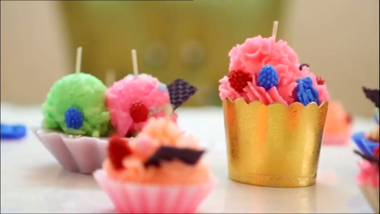 آموزش ساخت شمع کاپ کیک + فیلم