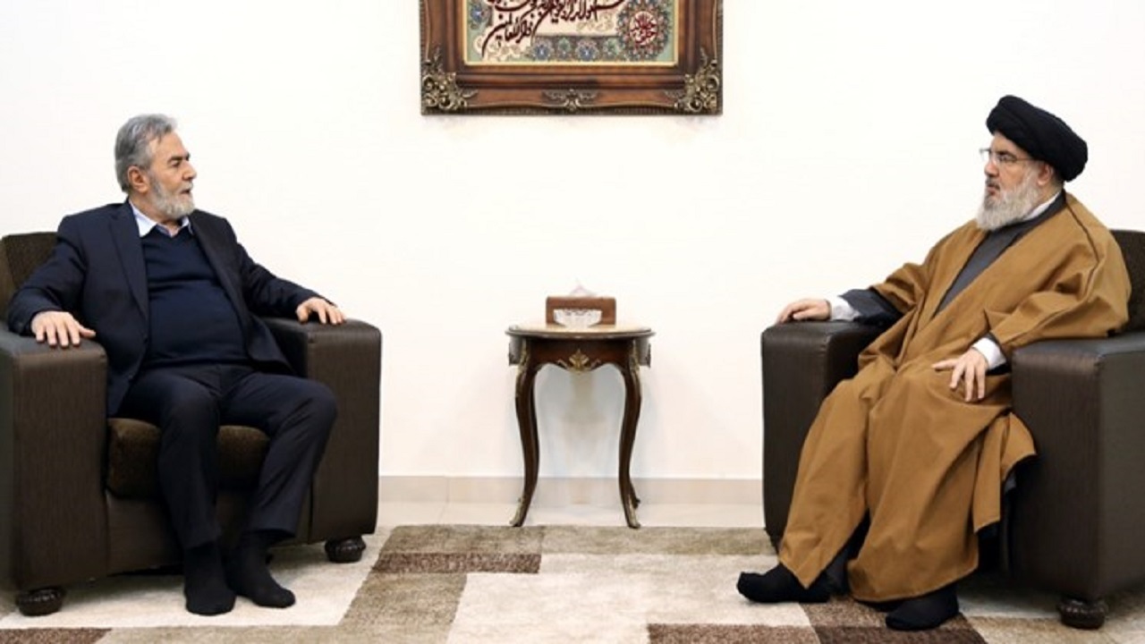 دیدار دبیر کل جهاد اسلامی فلسطین با سید حسن نصرالله