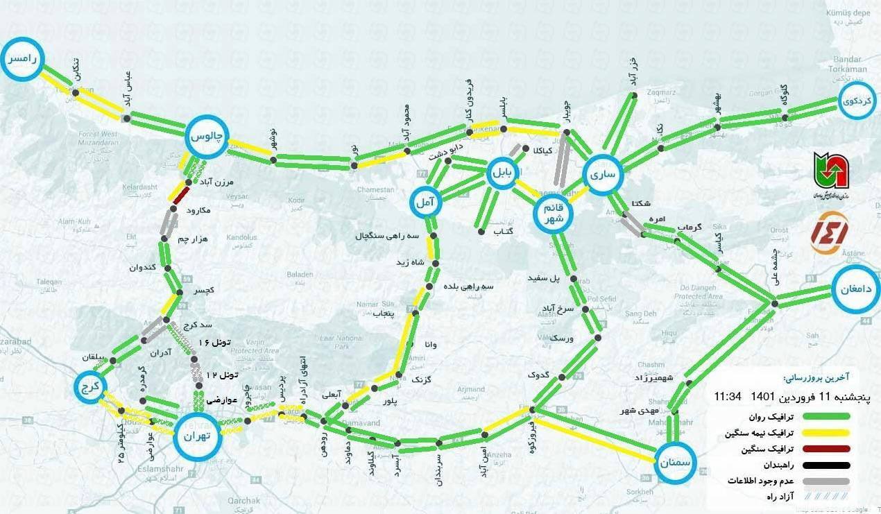 ترافیک سنگین در مسیر&zwnj;های شمالی کشور