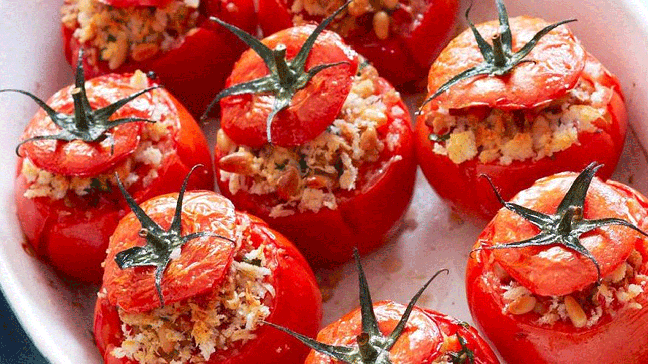 طرز تهیه دلمه گوجه فرنگی + فیلم