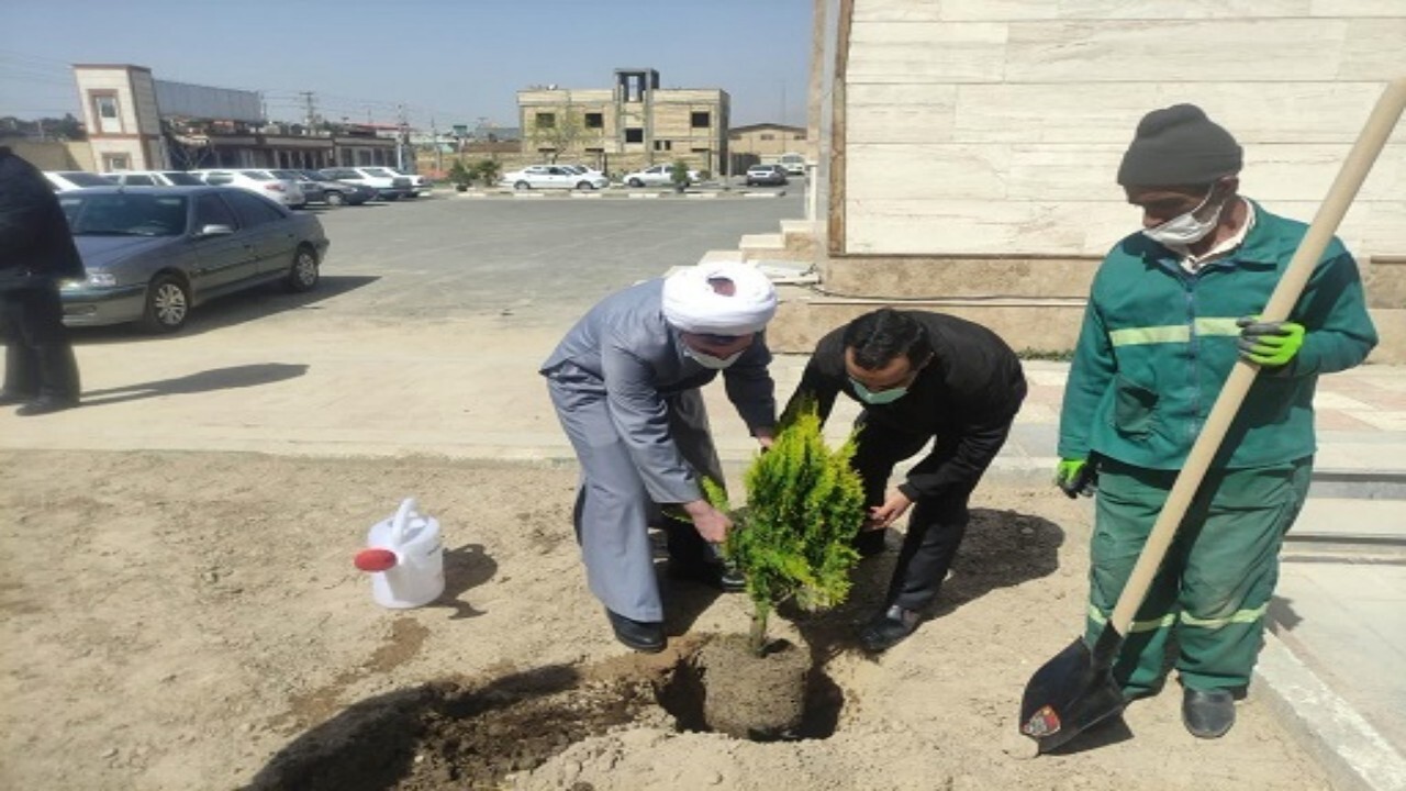 غرس نهال به نام شهدا در آران و بیدگل