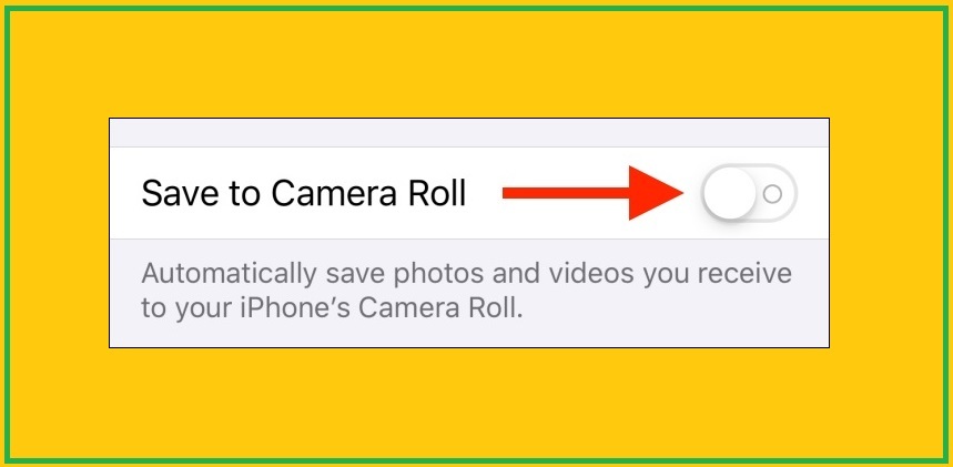 غیر فعال شدن Save to Camera Roll 