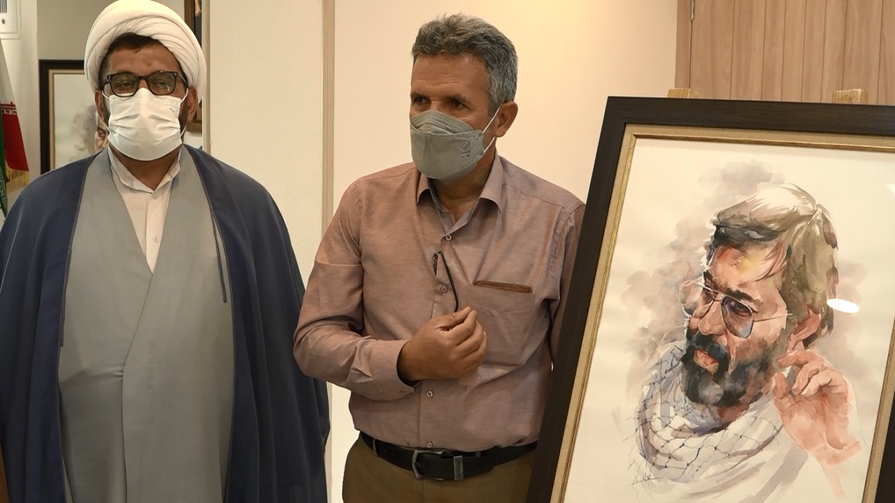 رونمایی از تابلو نقاشی شهید مرتضی آوینی در اصفهان