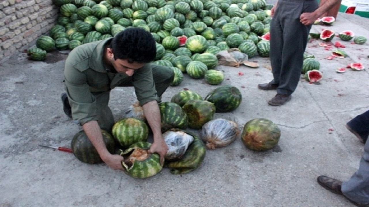 ۱۱۳ کیلو تریاک در ۲ کامیون حامل هندوانه