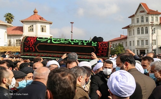 پیکر آیت&zwnj;الله رودباری در مسجد صفی رشت آرام گرفت
