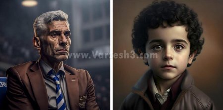 طراحی تصاویر کودکی و کهنسالی بازیکنان ایرانی با هوش مصنوعی