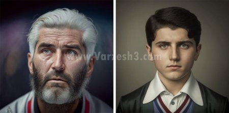 طراحی تصاویر کودکی و کهنسالی بازیکنان ایرانی با هوش مصنوعی