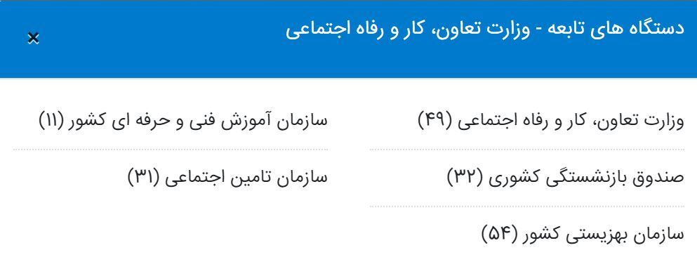 دستگاه&zwnj;های تابعه وزارت کار