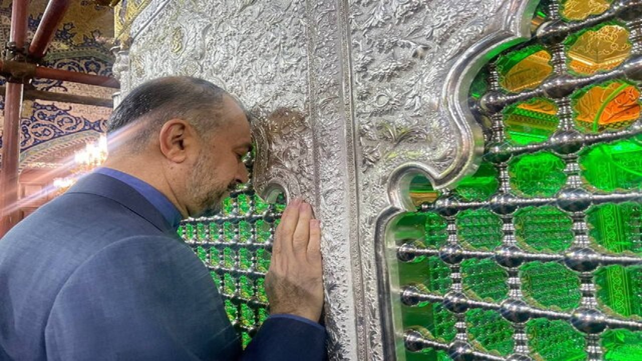 امیرعبداللهیان به زیارت حرم حضرت رقیه (س) رفت