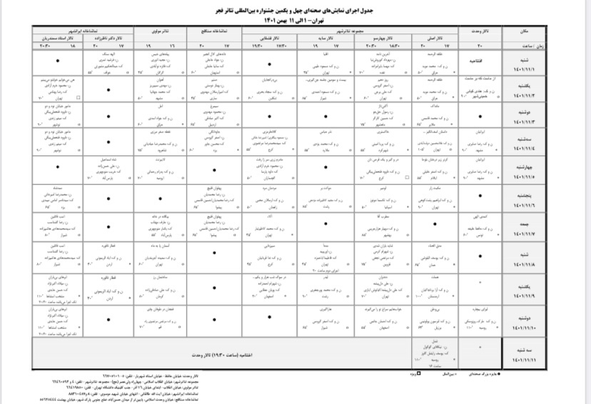 آثار بخش صحنه&zwnj;ای