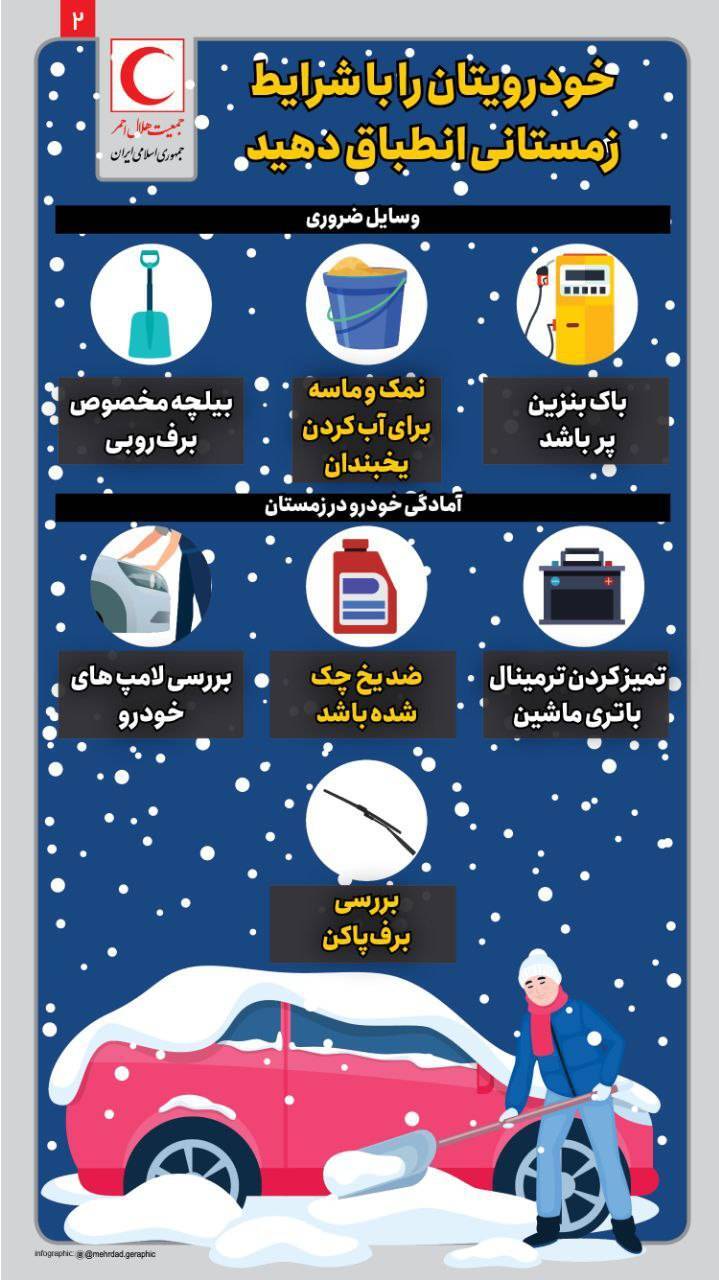 نکات مهم هنگام رانندگی در برف