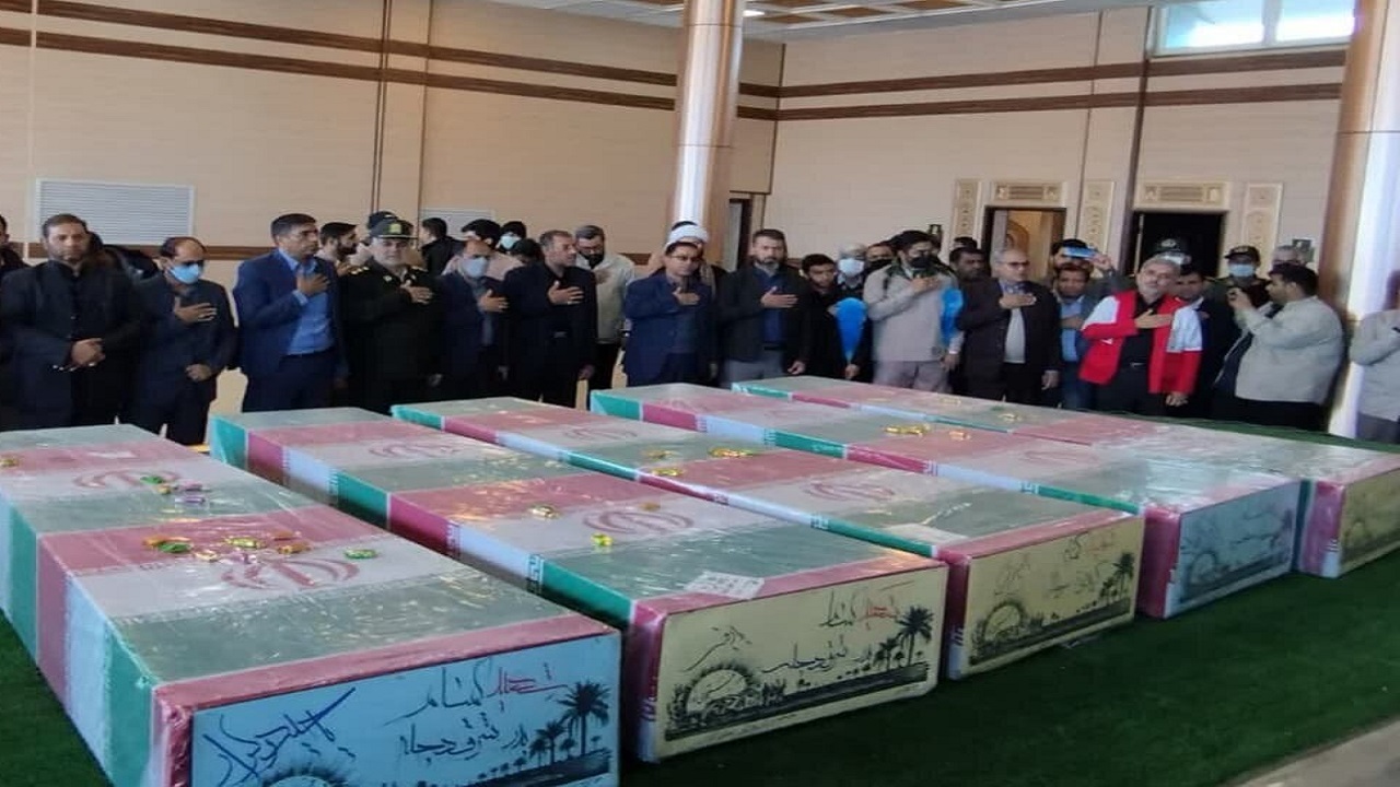 آیین استقبال از پنج شهید گمنام در زاهدان برگزار شد