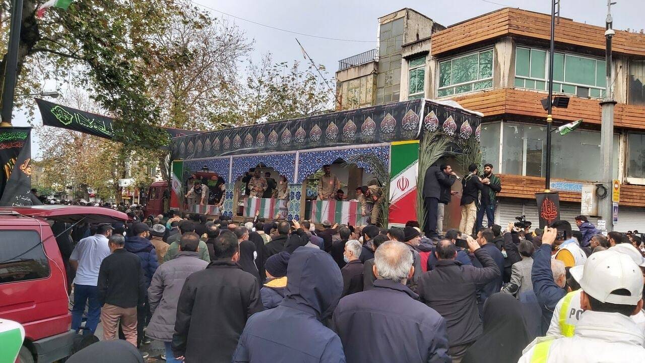 تشییع پیکر مطهر ۱۴ شهید گمنام در مازندران + فیلم