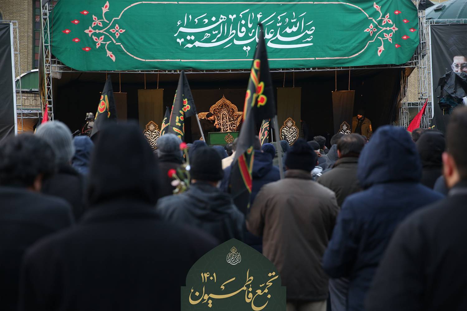 تصاویری از تجمع فاطمیون در سعادت آباد تهران