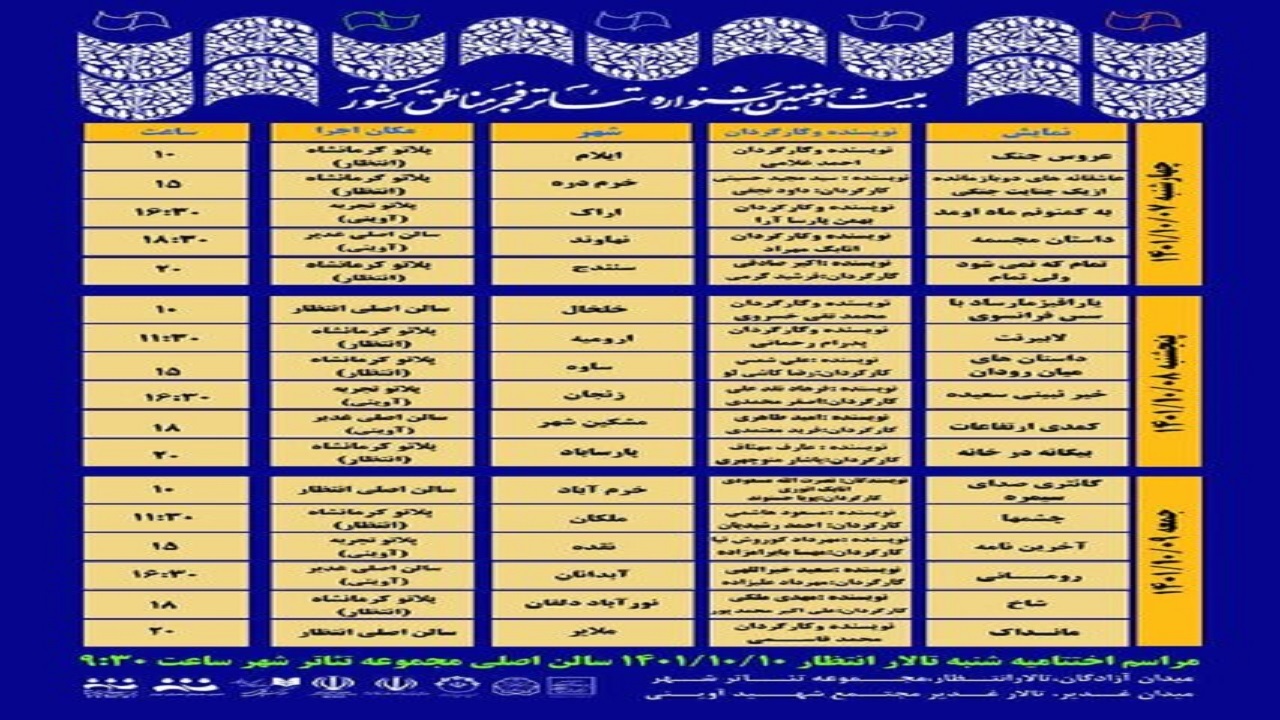آغاز جشنواره منطقه‌ای تئاتر فجر در کرمانشاه