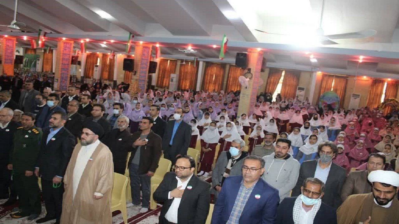 جشن دانش آموزی دهه مبارک فجر در گلزار شهدای لار + تصاویر