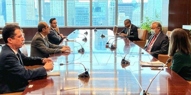نماینده سوریه با گوترش درباره وضعیت زلزله‌زدگان گفتگو کرد