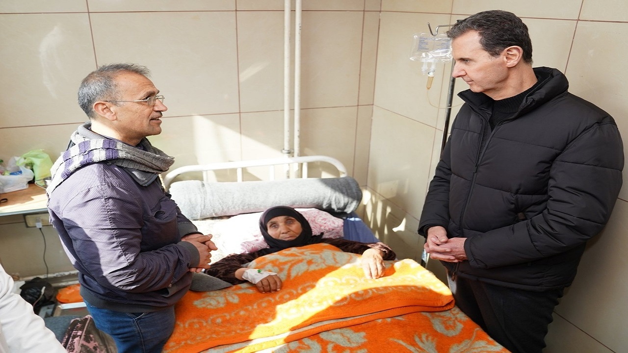 بازدید بشار اسد از بیمارستانی در حلب+ عکس