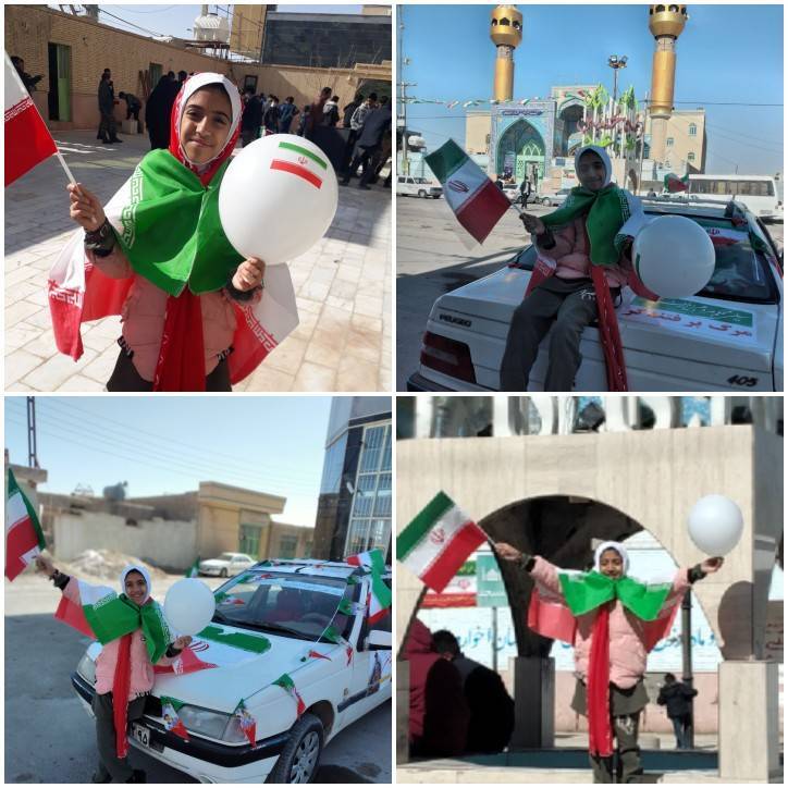 دختر نوجوانی در راهپیمایی