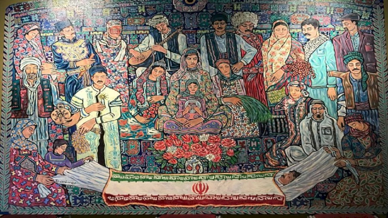 تابلوی نقاشی مینیاتوری وحدت ملی رونمایی شد