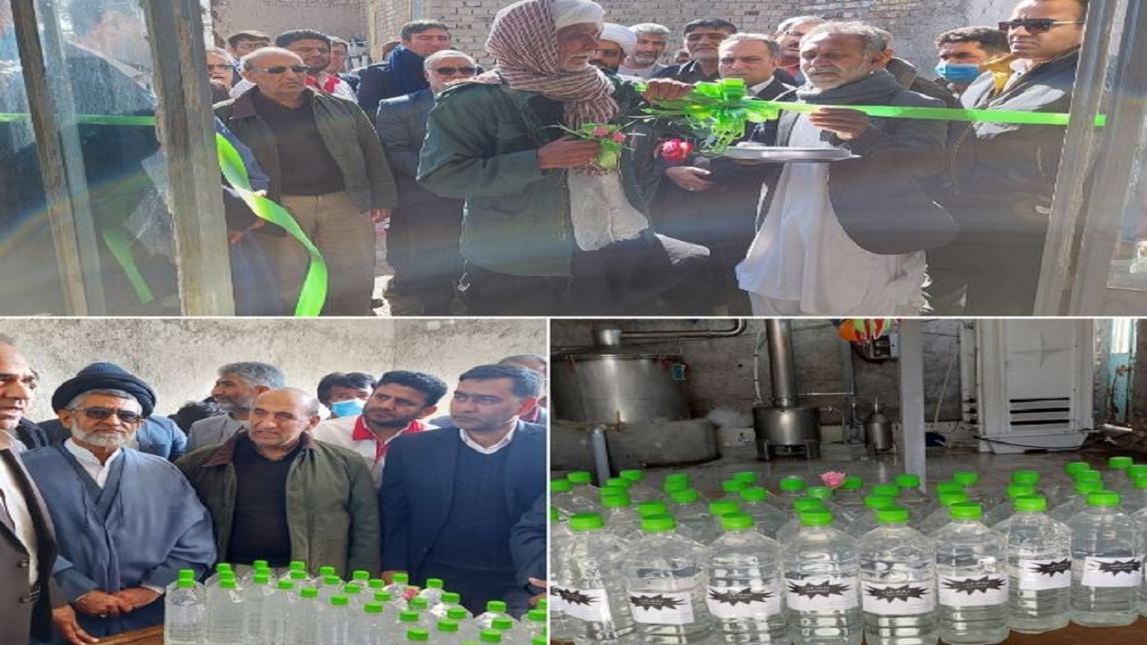 بهره‌برداری از کارگاه گلاب و عرق گیری نیمه صنعتی در شهرستان نیمروز