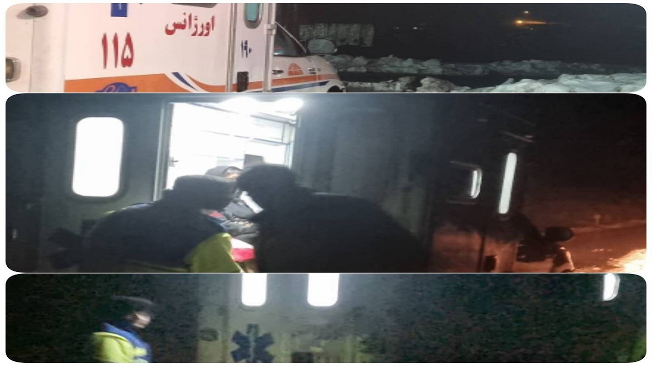 نجات جان مادر باردار روستای محاصره در برف بلافاصله بعد از بازگشایی جاده+فیلم