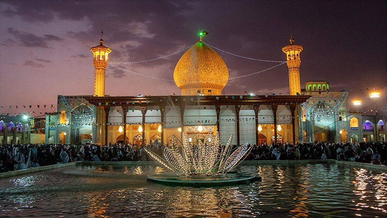 شاهچراغ، نور باران در سالروز میلاد امام باقر(ع)
