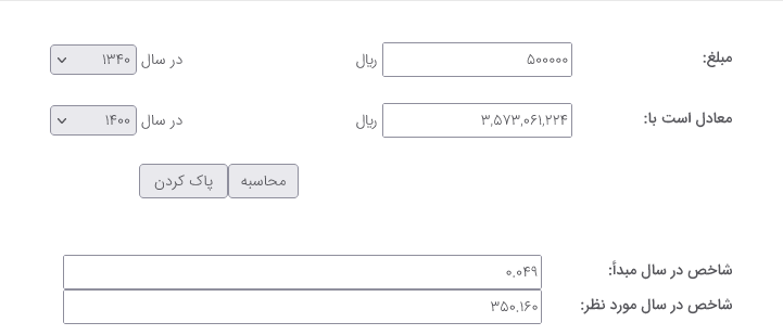 تعیین شاخص تورم