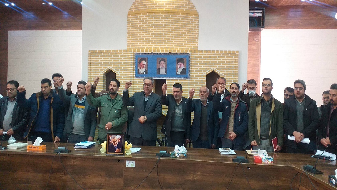 فریادهای مرگ برآمریکا درجلسه شورای اداری کوهبنان