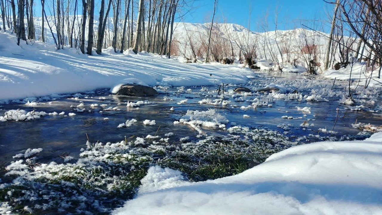 جلوه گری فصل زمستان در روستای دره بید + تصاویر