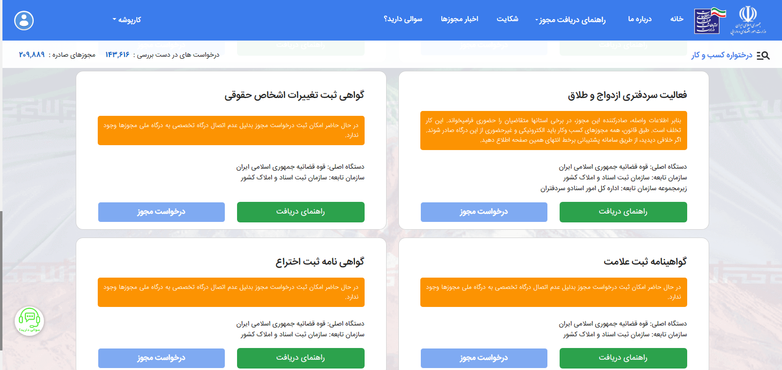 درگاه ملی مجوز