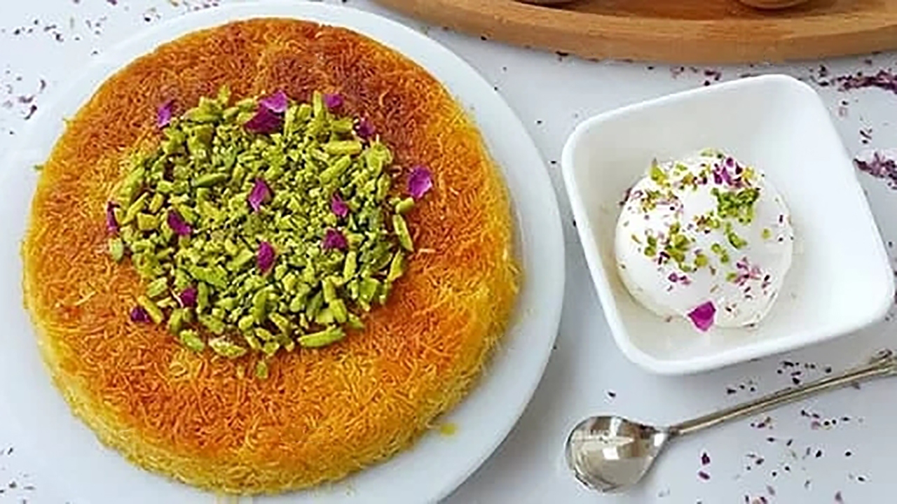 روش درست کردن شیرینی کنافه + فیلم